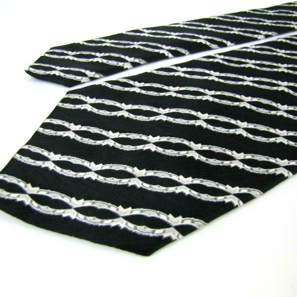 STEFANO RICCI Tie Midnight Blue Chain Link XL 61" - Picture 6 of 8